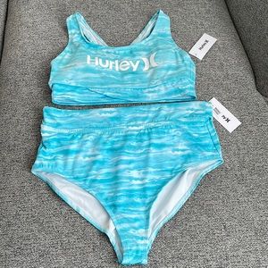Hurley Woman’s 2pc swim suit aqua/white
